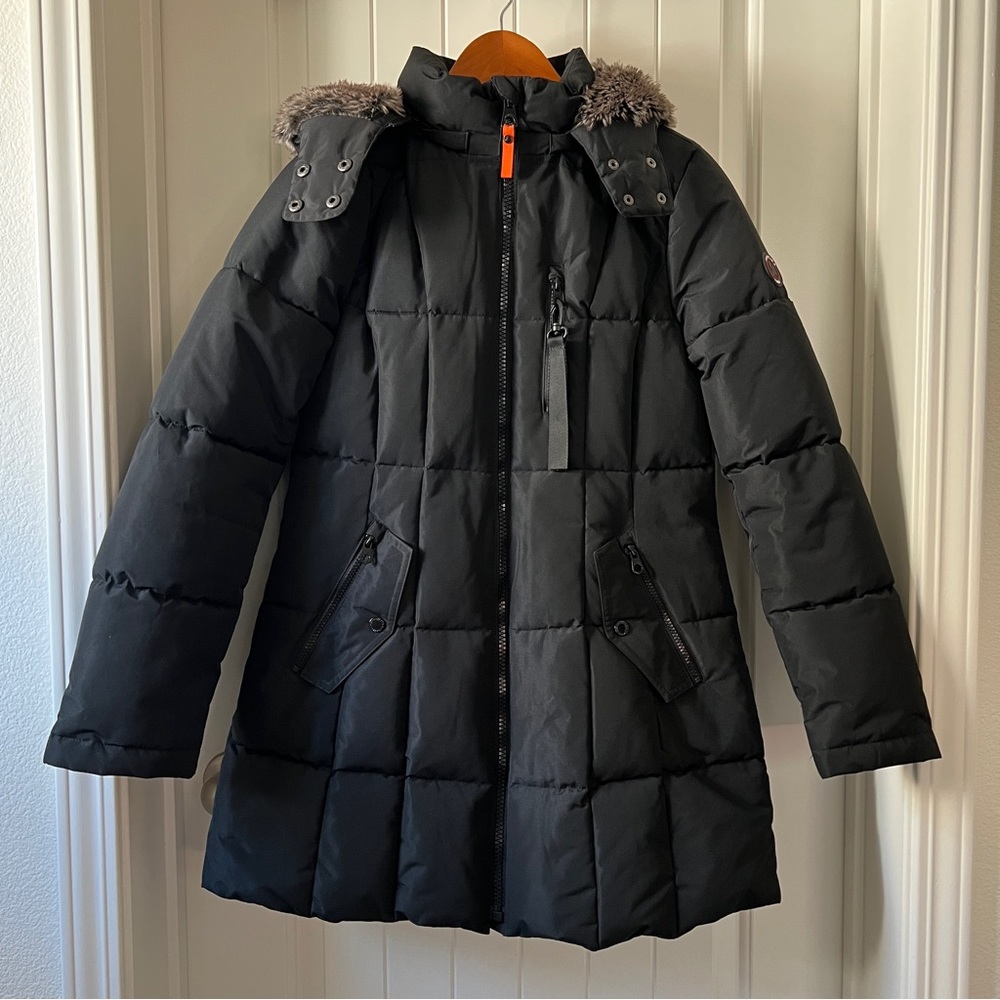 Nautica Women's Heavyweight Puffer Jacket with Faux Fur Lined Hood